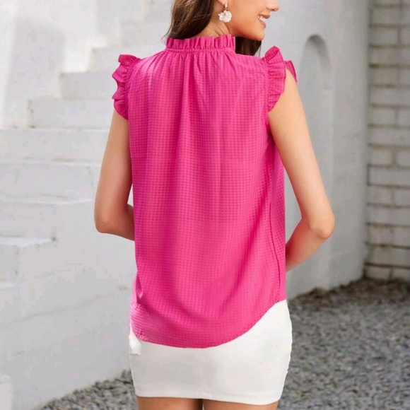 Pink Ruffle Sleeve Top - Picture 4 of 4
